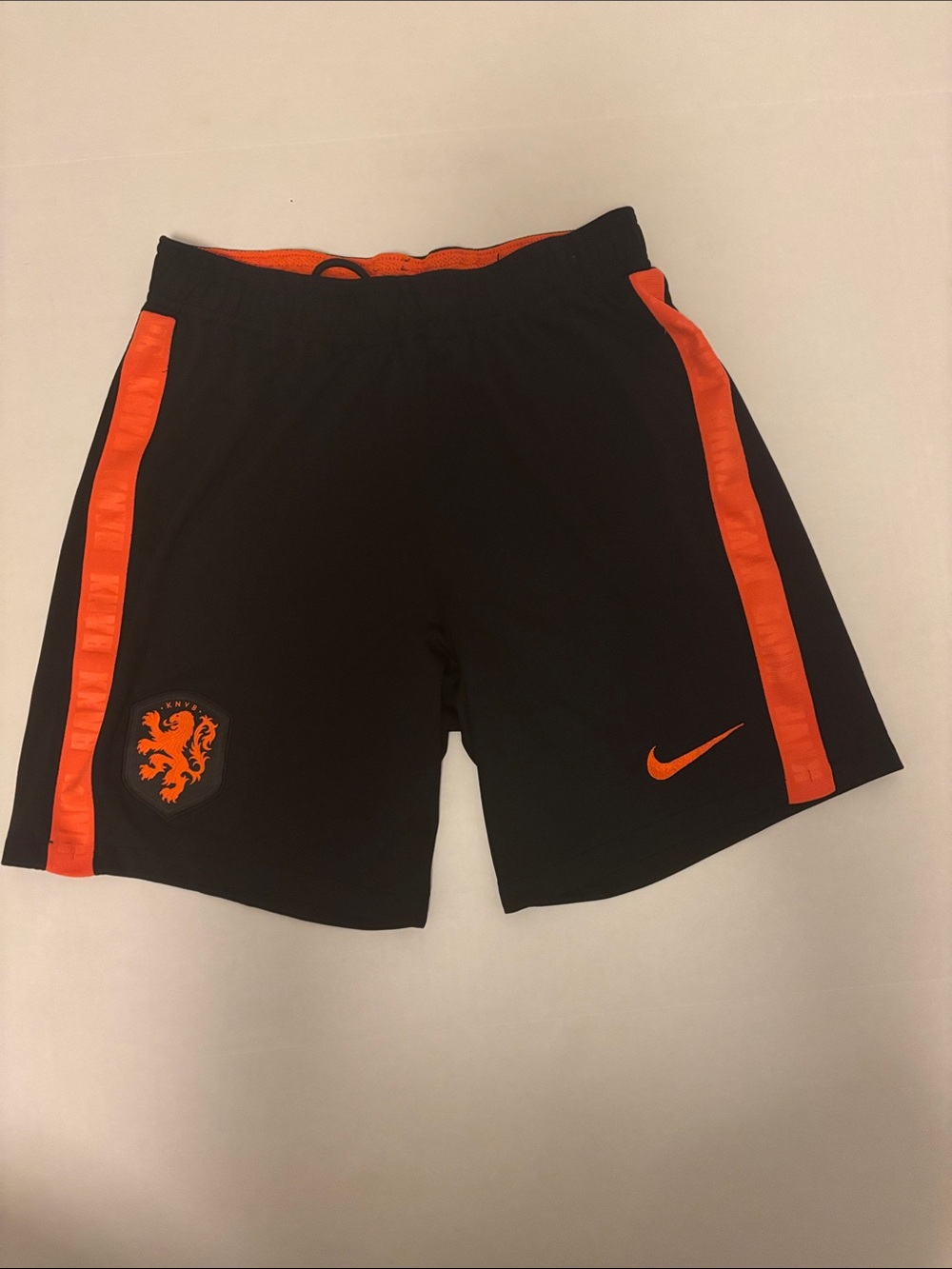 Nike Dri-FIT Youth Soccer Shorts Size M Black Orange